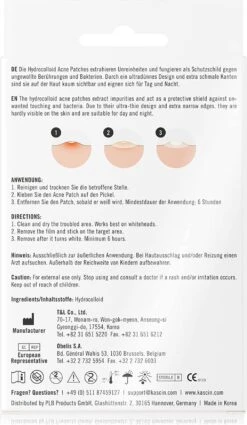 Kascin Puisten Patch Met Hydrocolloide - Acne Pleisters, Pimple Patch - Made In Korea, 39 Stuks, Pleister In Twee Maten: Diameter Van 24 X 12 Mm En 15 X 10 Mm | Puistjes Pleisters -Verzorgingsproducten 698x1200 2