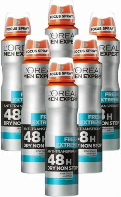 L’Oréal Paris Men Expert Fresh Extreme 48H Deodorant Spray - 6 X 150 Ml - Voordeelverpakking