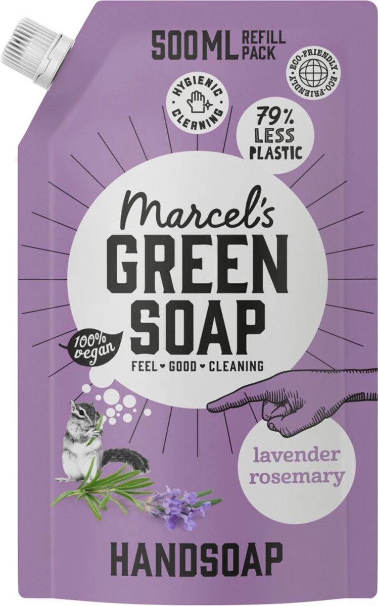 Marcel's Green Soap Handzeep Navulling Lavendel & Rosemarijn - 500 Ml 3 Marcel's Green Soap Handzeep Navulling Lavendel & Rosemarijn - 500 Ml