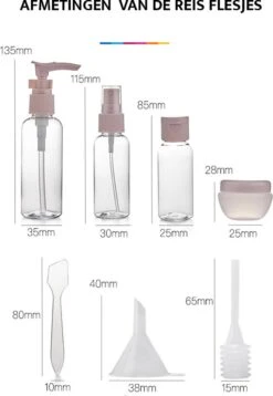 YONO Reisflesjes Set - Navulbare Reisflacons In Verschillende Maten Met Toilettas - Spray Flesjes En Cosmetica Potjes Voor Handbagage Vliegtuig -Verzorgingsproducten 829x1200