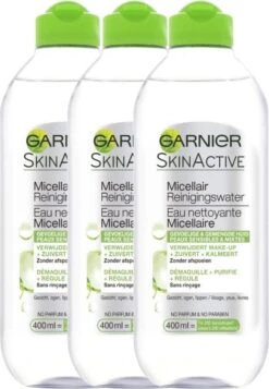 Garnier SkinActive - Micellair Reinigingswater Gemengde Huid - 3 X 400ml - Micellair Water Voordeelverpakking