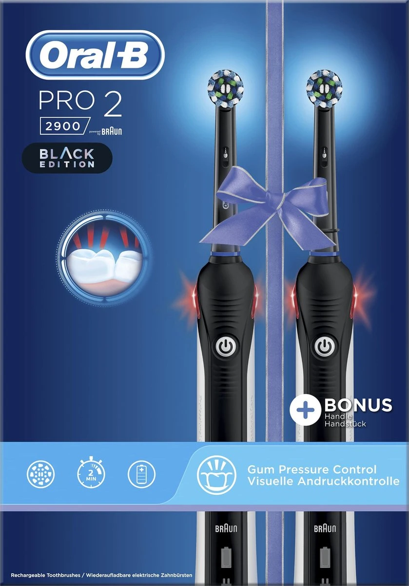 Oral B Oral_B Pro 2 - 2900 - Duoverpakking Elektrische Tandenborstel - Zwart 5 Oral B Oral_B Pro 2 - 2900 - Duoverpakking Elektrische Tandenborstel - Zwart - Afbeelding 4