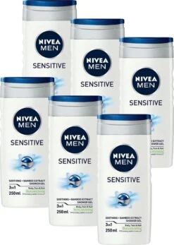 NIVEA MEN Sensitive - 6 X 250 Ml - Voordeelverpakking - Douchegel