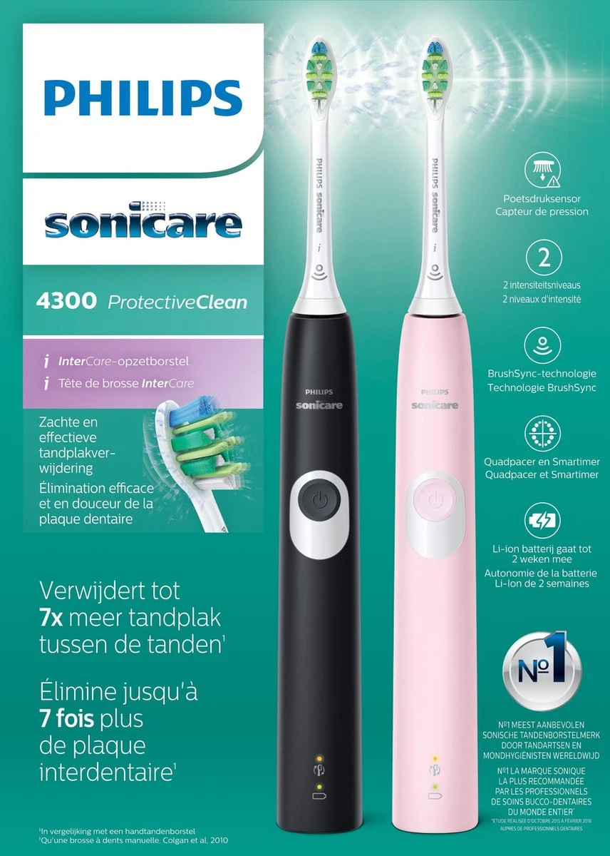 Philips Sonicare ProtectiveClean 4300 HX6800/35 - Elektrische Tandenborstel - Roze & Zwart 3 Philips Sonicare ProtectiveClean 4300 HX6800/35 - Elektrische Tandenborstel - Roze & Zwart