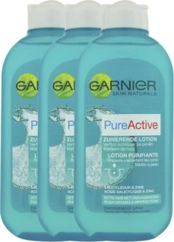 Garnier Skinactive Face Skin Naturals Pure Active - 3 X 200ml - Reinigingslotion