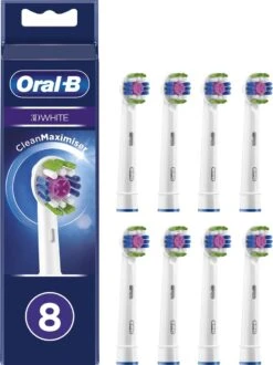 Oral B Oral-B 3D White - Met CleanMaximiser-technologie - Opzetborstels - 8 Stuks