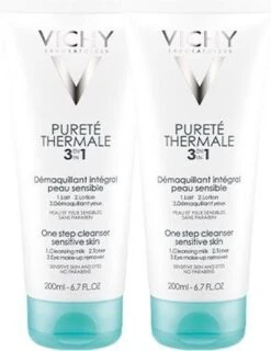 Vichy Pureté Thermale 3-in-1 Reinigingslotion - 2 X 200 Ml - Make-up Verwijdering
