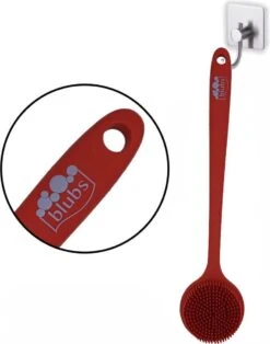 Blubs® – Badborstel – Dry Brush – Rug Scrubber – Lichaamsborstel – Rugborstel Douche Met Steel – Huidborstel – Rugborstel Kunststof – Badborstel Met Steel – Doucheborstel Met Steel – Siliconen Borstel – Droogborstel – Massage – Rood -Verzorgingsproducten 945x1200 1