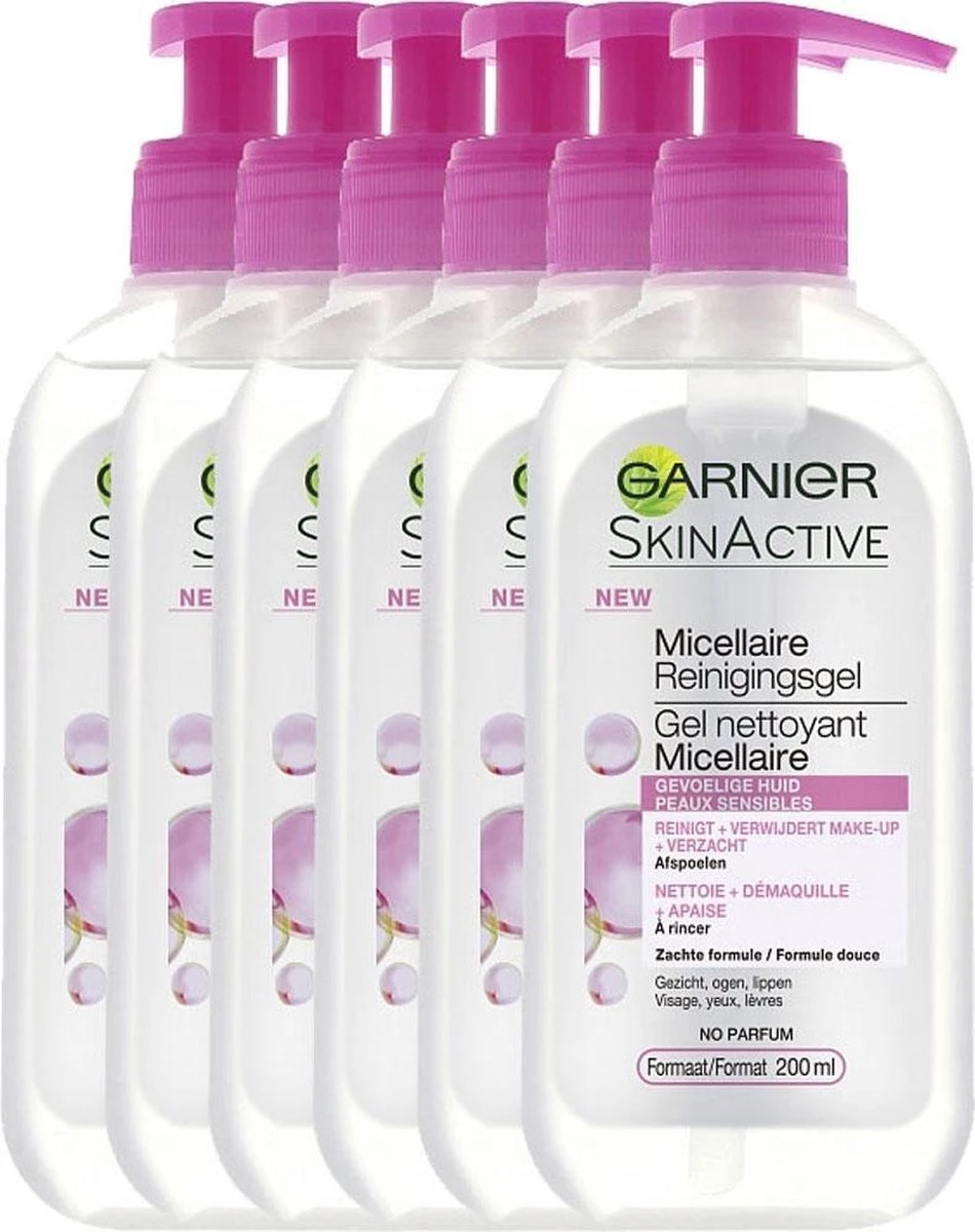 Garnier Skinactive Face Micellar Reinigingsgel - 6 X 200 Ml 3 Garnier Skinactive Face Micellar Reinigingsgel - 6 X 200 Ml