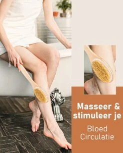 Fesio Lichaamsborstel Met Lange Steel - Dubbelzijdig - Dry Brushing Rugborstel/Badborstel/Doucheborstel/Huidborstel - 43 Cm -Verzorgingsproducten 960x1200 20