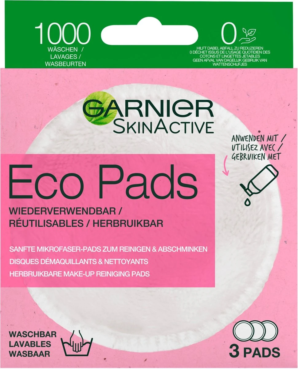 Garnier SkinActive Eco Pads - Herbruikbare Wattenschijfjes - 3 Stuks - Duurzame Gezichtsreiniging 3 Garnier SkinActive Eco Pads - Herbruikbare Wattenschijfjes - 3 Stuks - Duurzame Gezichtsreiniging