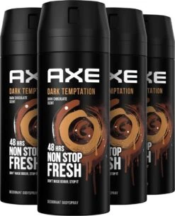 Axe Dark Temptation Bodyspray Deodorant - 4 X 150ml - Voordeelverpakking