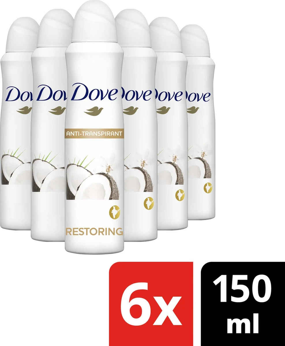 Dove Coco & Jasmine Anti-transpirant Deodorant - 6 X 150 Ml - Voordeelverpakking 9 Dove Coco & Jasmine Anti-transpirant Deodorant - 6 X 150 Ml - Voordeelverpakking - Afbeelding 7